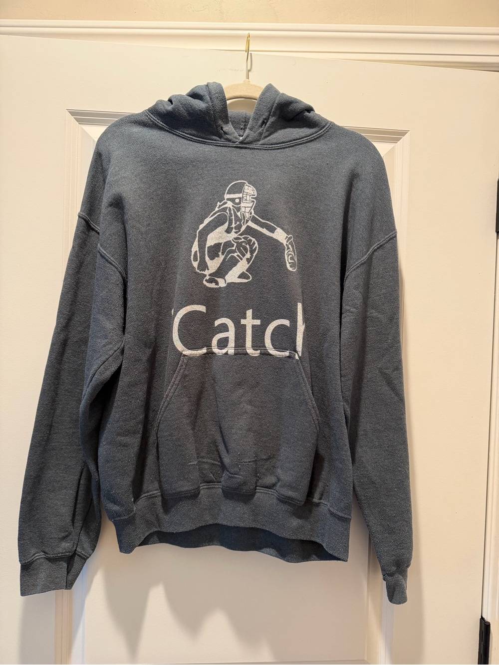 Gildan Slate Blue 'Catch' Graphic Zip Up Women’s Hoodie